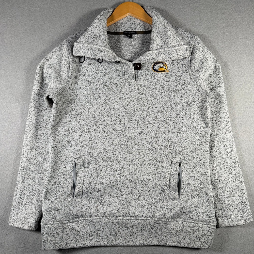UC Davis Champion Elite Womens Grey Funnel Neck Pullover Size M College